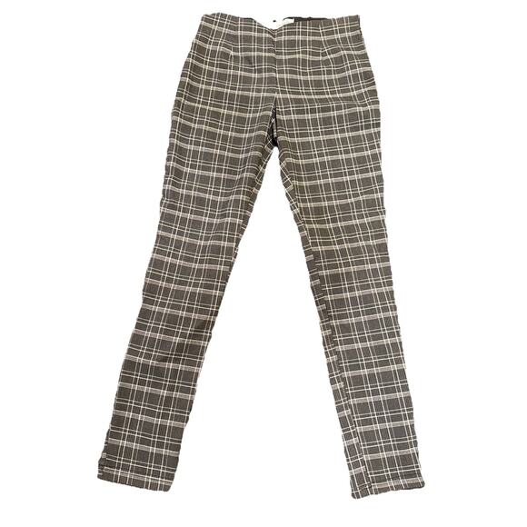 Calvin Klein-Womens Pants-Dark Gray Plaid Pull On Trouser-Preppy-Size 2 - Picture 2 of 15